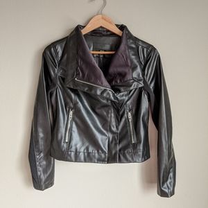 Blank NYC Black Moto Jacket Vegan Leather S